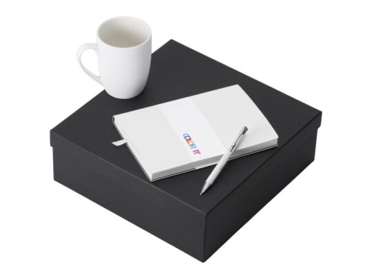 Подарочный набор COLOR IT с блокнотом, металлической ручкой и кружкой, белый